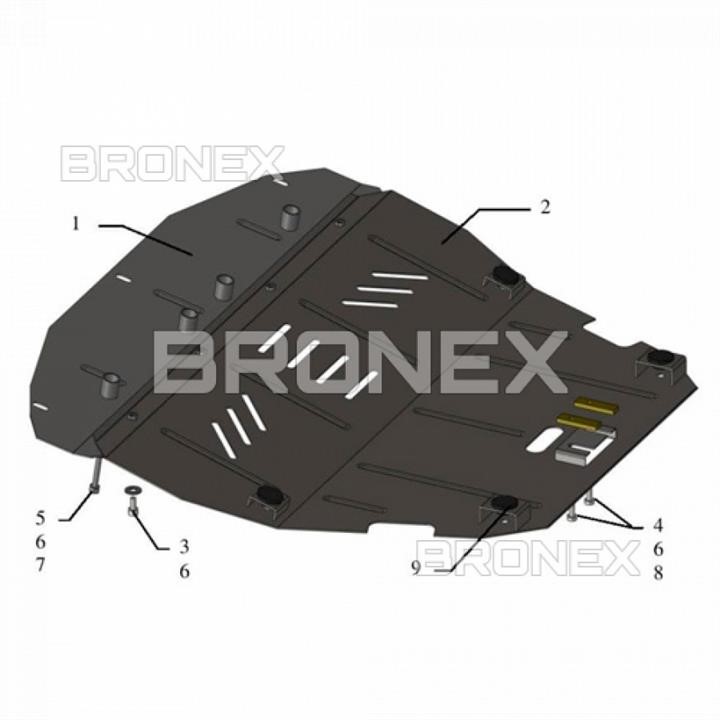 Bronex 101.0117.00.P Захист двигуна Bronex стандартна 101.0117.00.P для Peugeot 806 / Expert (радіатор, КПП) 101011700P: Приваблива ціна - Купити в Україні на EXIST.UA!