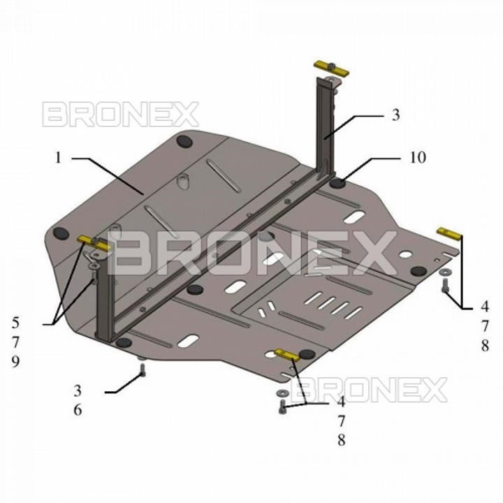 Захист двигуна Bronex стандартна 101.0313.00 для Kia Sportage (радіатор, КПП) Bronex 101.0313.00