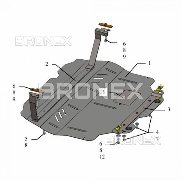 Bronex 101.0456.00 Захист двигуна Bronex стандартна 101.0456.00 для Volkswagen Touran WeBasto (радіатор, КПП) 101045600: Приваблива ціна - Купити в Україні на EXIST.UA!