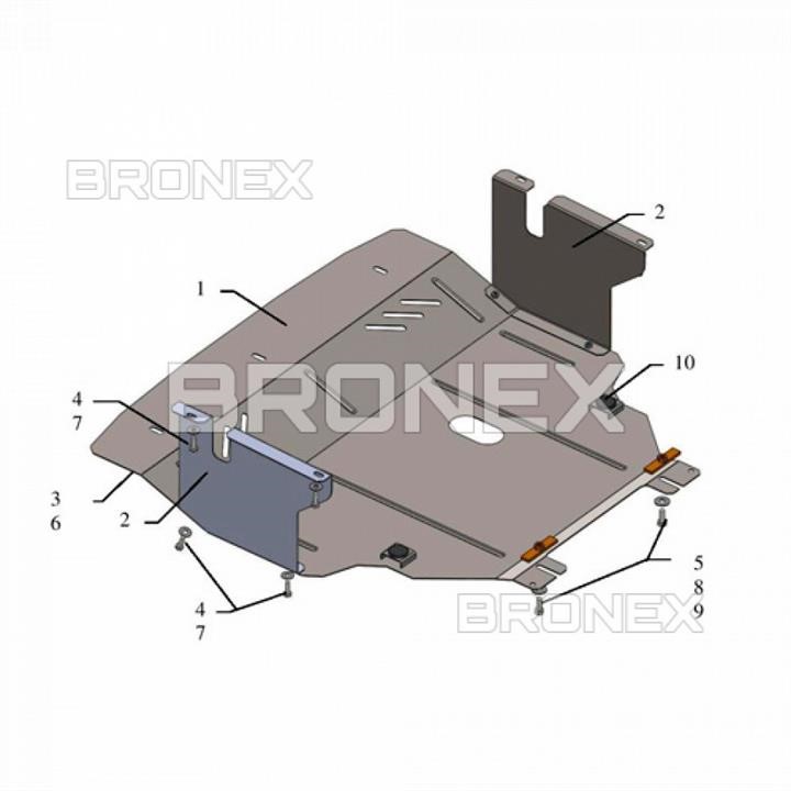 Bronex 101.0273.00 Захист двигуна Bronex стандартна 101.0273.00 для Opel Vivaro (радіатор, КПП) 101027300: Приваблива ціна - Купити в Україні на EXIST.UA!