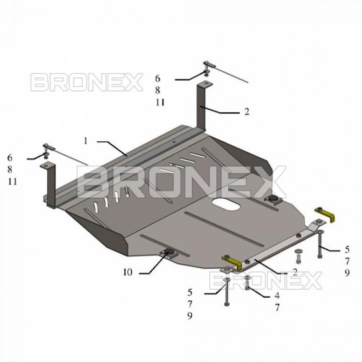 Bronex 101.0457.00 Захист двигуна Bronex стандартна 101.0457.00 для Seat Leon (радіатор, КПП) 101045700: Купити в Україні - Добра ціна на EXIST.UA!