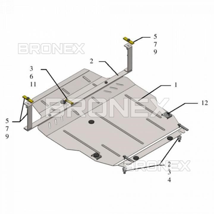 Bronex 101.0317.00 Захист двигуна Bronex стандартна 101.0317.00 для Citroen С-Crosser (радіатор, КПП) 101031700: Купити в Україні - Добра ціна на EXIST.UA!