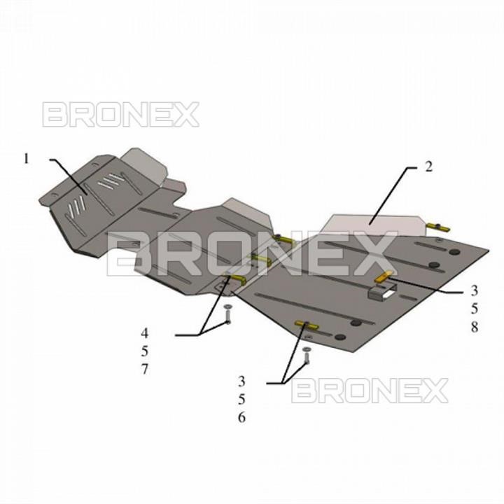 Bronex 101.0377.00 Захист двигуна Bronex стандартна 101.0377.00 для Great Wall Haval H3 (радіатор, КПП) 101037700: Купити в Україні - Добра ціна на EXIST.UA!
