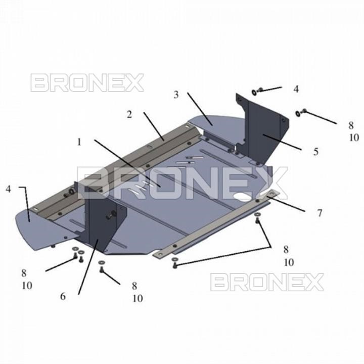 Bronex 101.0276.00 Захист двигуна Bronex стандартна 101.0276.00 для Fiat Grande Punto (радіатор, КПП) 101027600: Купити в Україні - Добра ціна на EXIST.UA!