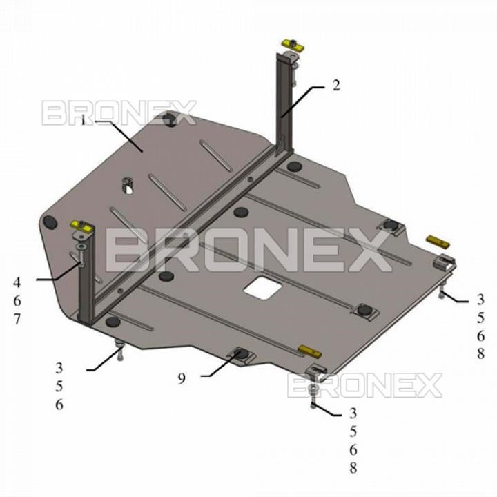 Bronex 101.0461.00 Захист двигуна Bronex стандартна 101.0461.00 для Hyundai Tucson/IX35 (радіатор, КПП) 101046100: Приваблива ціна - Купити в Україні на EXIST.UA!