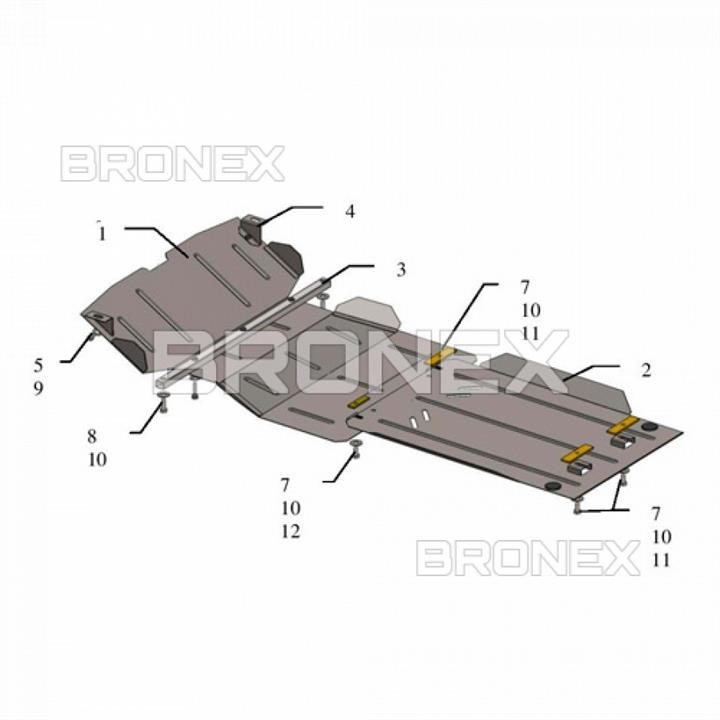 Bronex 101.0278.00 Захист двигуна Bronex стандартна 101.0278.00 для Mitsubishi Pajero Sport (радіатор, КПП) 101027800: Купити в Україні - Добра ціна на EXIST.UA!