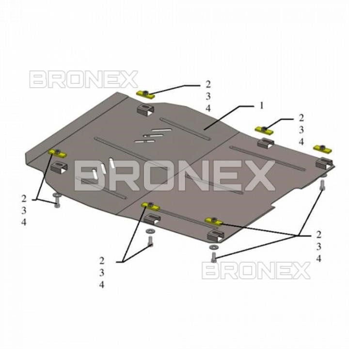Bronex 101.0423.00 Захист двигуна Bronex стандартна 101.0423.00 для Chevrolet Malibu (радіатор, КПП) 101042300: Купити в Україні - Добра ціна на EXIST.UA!