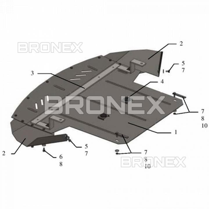 Bronex 101.0279.00 Захист двигуна Bronex стандартна 101.0279.00 для Audi A8 (радіатор, КПП) 101027900: Купити в Україні - Добра ціна на EXIST.UA!