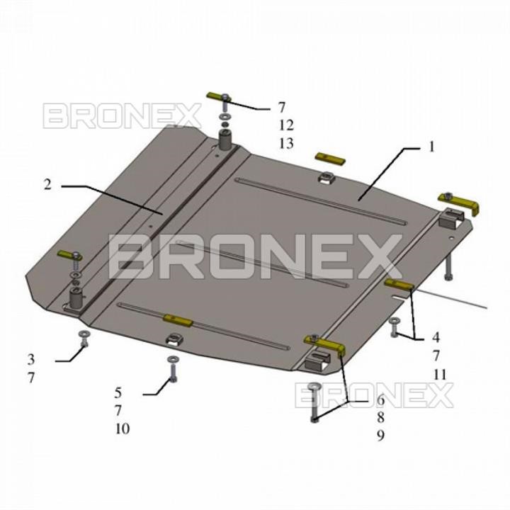 Bronex 101.0424.00 Захист двигуна Bronex стандартна 101.0424.00 для Honda CR-V IV (радіатор, КПП) 101042400: Купити в Україні - Добра ціна на EXIST.UA!