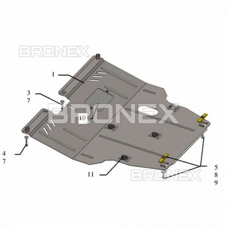 Bronex 101.0425.00 Захист двигуна Bronex стандартна 101.0425.00 для Lifan X60 (радіатор, КПП) 101042500: Купити в Україні - Добра ціна на EXIST.UA!