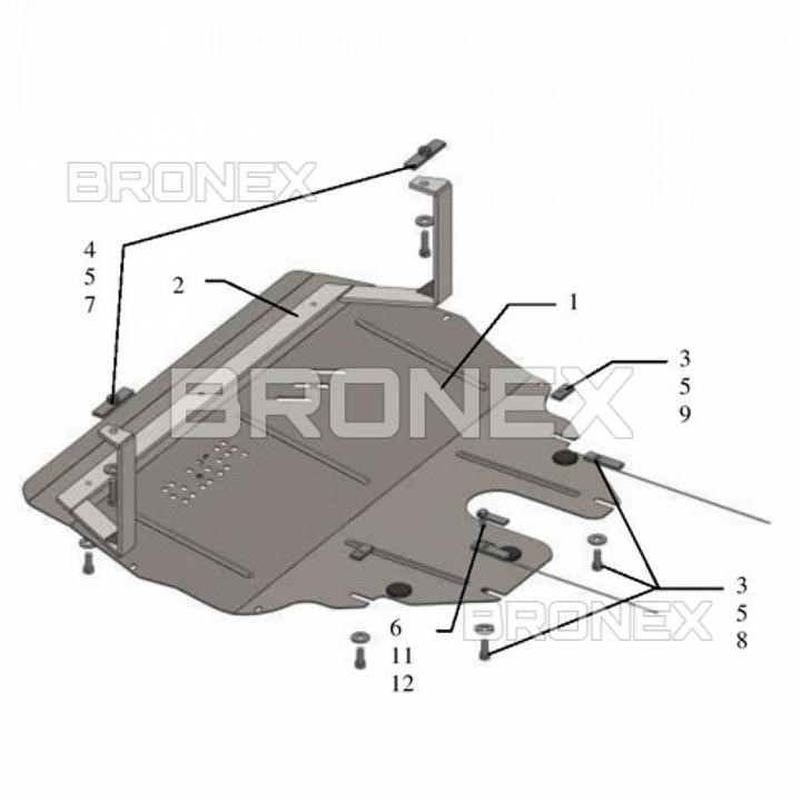 Bronex 101.0282.00 Захист двигуна Bronex стандартна 101.0282.00 для Skoda Fabia / Roomster (радіатор, КПП) 101028200: Купити в Україні - Добра ціна на EXIST.UA!