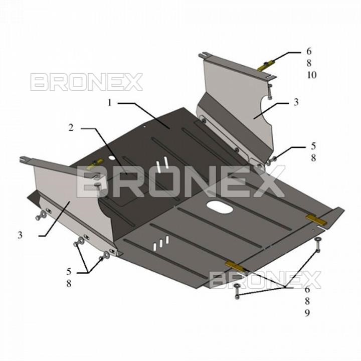 Bronex 101.0384.00 Захист двигуна Bronex стандартна 101.0384.00 для Opel Movano A (радіатор, КПП) 101038400: Приваблива ціна - Купити в Україні на EXIST.UA!