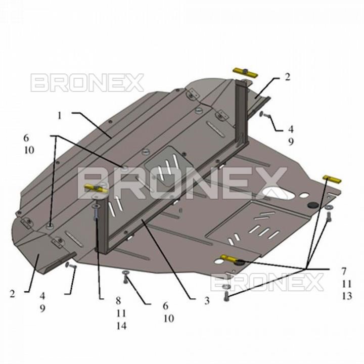 Bronex 101.0286.00 Захист двигуна Bronex стандартна 101.0286.00 для Hyundai IX35 (радіатор, КПП) 101028600: Купити в Україні - Добра ціна на EXIST.UA!