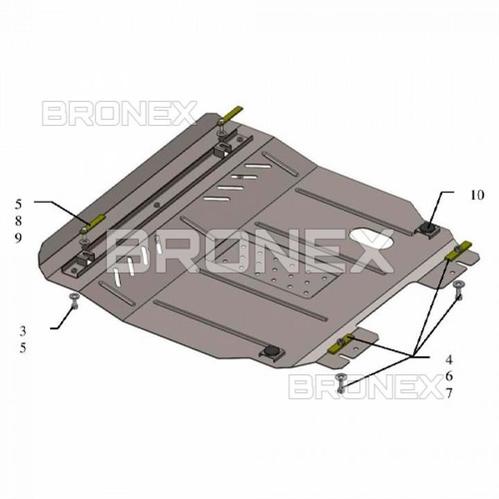 Bronex 101.0515.00 Захист двигуна Bronex стандартна 101.0515.00 для ZAZ Vida (радіатор, КПП) 101051500: Купити в Україні - Добра ціна на EXIST.UA!