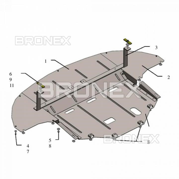 Захист двигуна Bronex стандартна 101.0674.00 для Kia Optima (радіатор, КПП) Bronex 101.0674.00