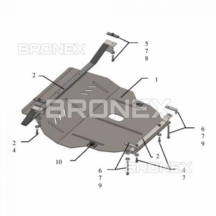 Захист двигуна Bronex стандартна 101.0287.00 для Seat Leon &#x2F; Toledo (радіатор, КПП) Bronex 101.0287.00