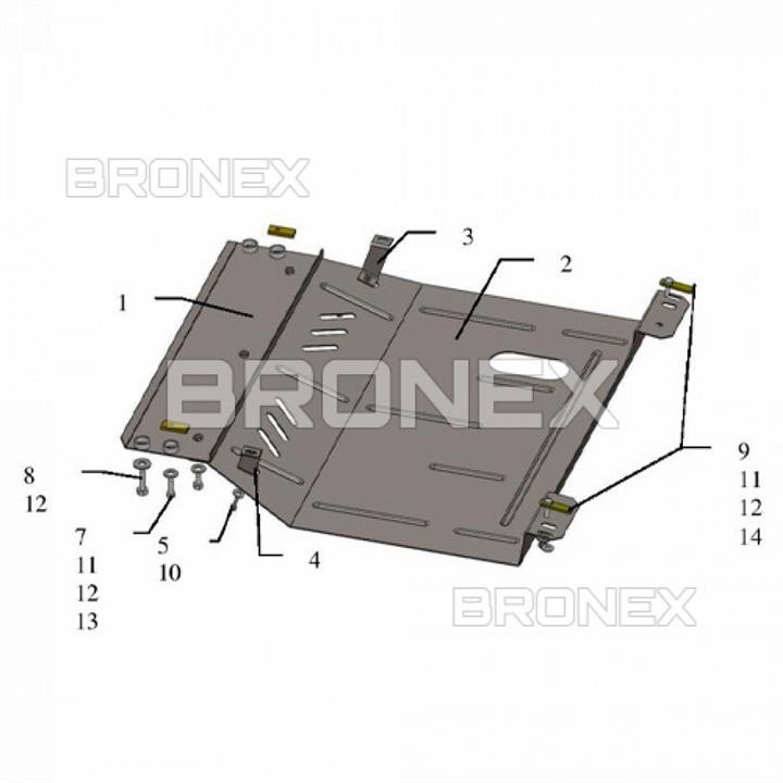 Bronex 101.0430.00 Захист двигуна Bronex стандартна 101.0430.00 для VAZ 2170 Priora (радіатор, КПП) 101043000: Купити в Україні - Добра ціна на EXIST.UA!