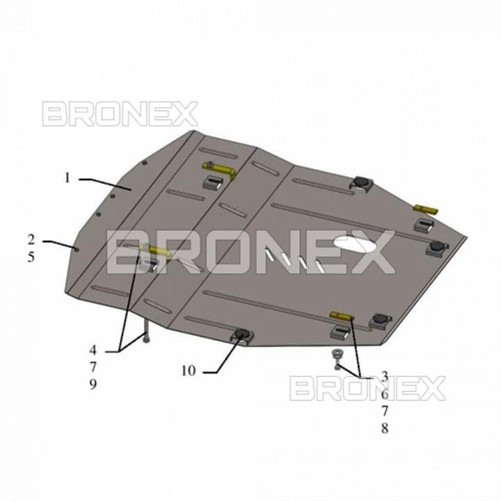 Bronex 101.0560.00 Захист двигуна Bronex стандартна 101.0560.00 для Nissan X-Trail T32 (радіатор, КПП) 101056000: Приваблива ціна - Купити в Україні на EXIST.UA!