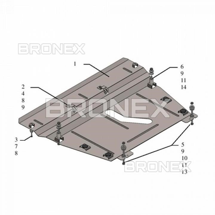 Bronex 101.0736.00 Захист двигуна Bronex стандартна 101.0736.00 для Lexus RX 200T (КПП) 101073600: Купити в Україні - Добра ціна на EXIST.UA!