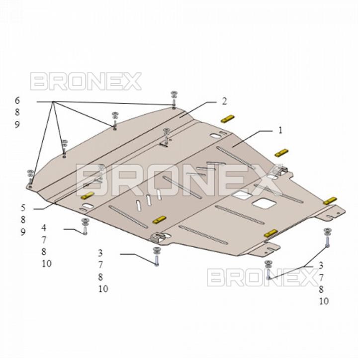 Bronex 101.0739.00 Захист двигуна Bronex стандартна 101.0739.00 для Renault Vel Satis / Espace IV (радіатор, КПП) 101073900: Купити в Україні - Добра ціна на EXIST.UA!