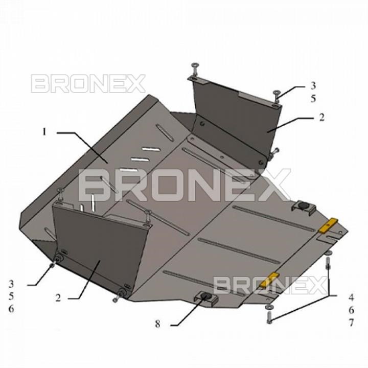 Bronex 101.0624.00 Захист двигуна Bronex стандартна 101.0624.00 для Volkswagen T-4 (Caravelle) (радіатор, КПП) 101062400: Купити в Україні - Добра ціна на EXIST.UA!