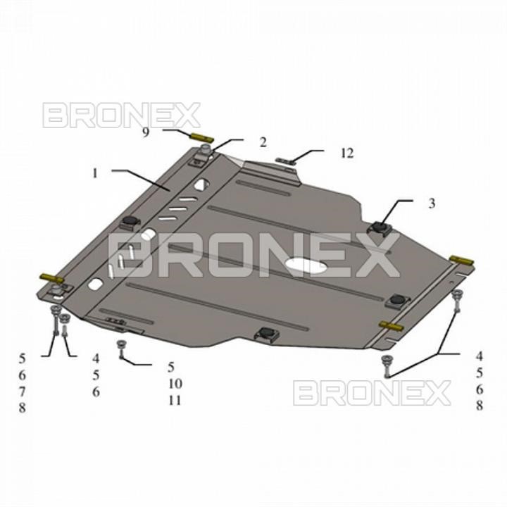 Bronex 101.0683.00 Захист двигуна Bronex стандартна 101.0683.00 для Volvo V40 (радіатор, КПП) 101068300: Купити в Україні - Добра ціна на EXIST.UA!