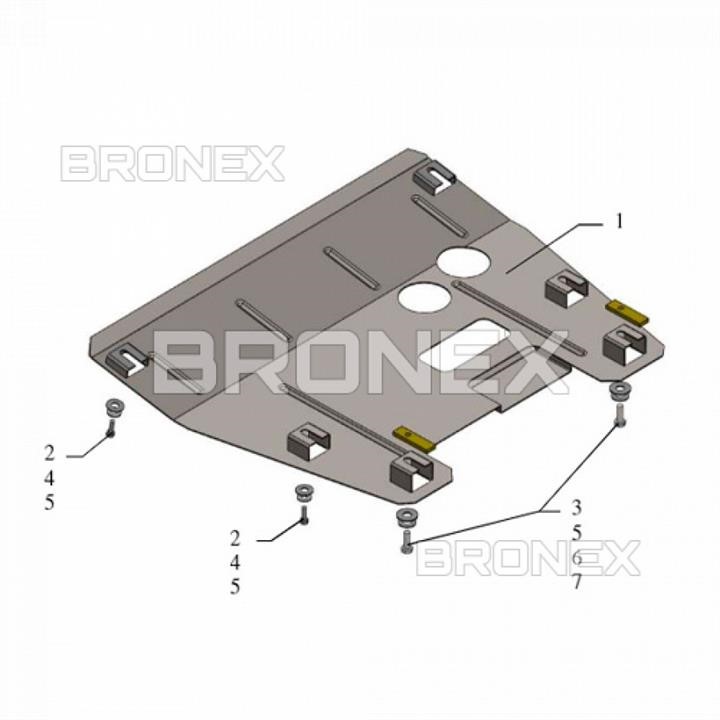 Захист двигуна Bronex стандартна 101.0565.00 для Renault Kangoo &#x2F; Clio &#x2F; Thalia (КПП) Bronex 101.0565.00