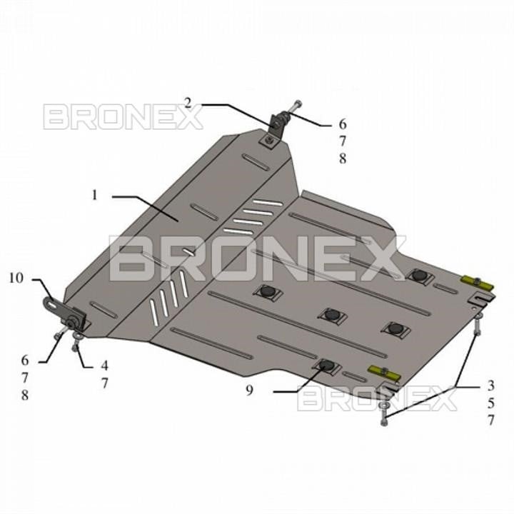 Bronex 101.0392.00 Захист двигуна Bronex стандартна 101.0392.00 для Chery Tiggo 3 (радіатор, КПП) 101039200: Купити в Україні - Добра ціна на EXIST.UA!