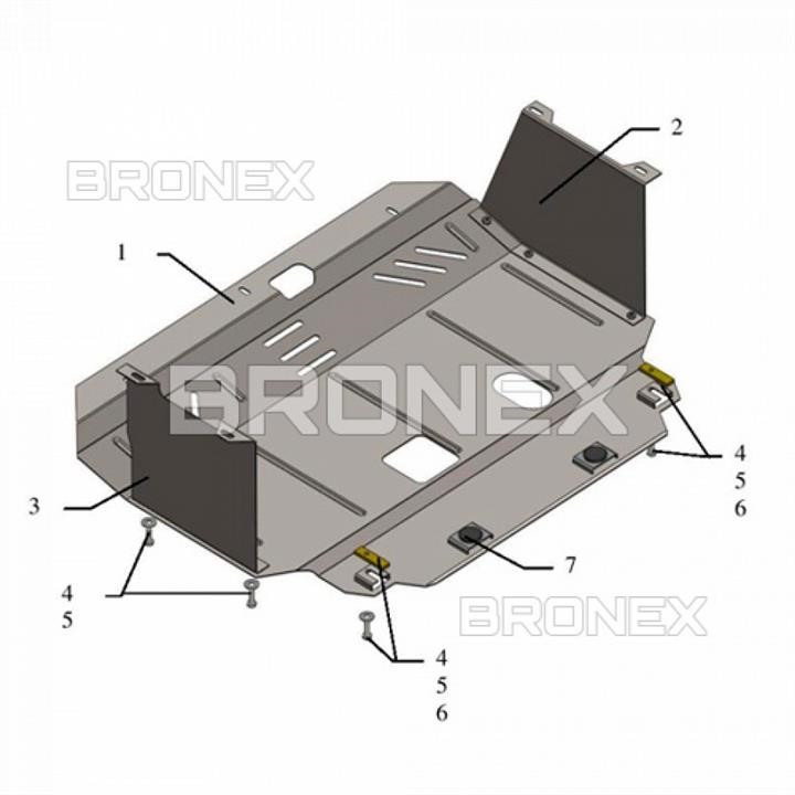 Bronex 101.0436.00 Захист двигуна Bronex стандартна 101.0436.00 для Hyundai I-30 (радіатор, КПП) 101043600: Купити в Україні - Добра ціна на EXIST.UA!