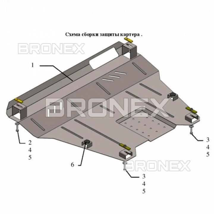 Захист двигуна Bronex стандартна 101.0482.00 для Ford Explorer EcoBoost (радіатор, КПП) Bronex 101.0482.00
