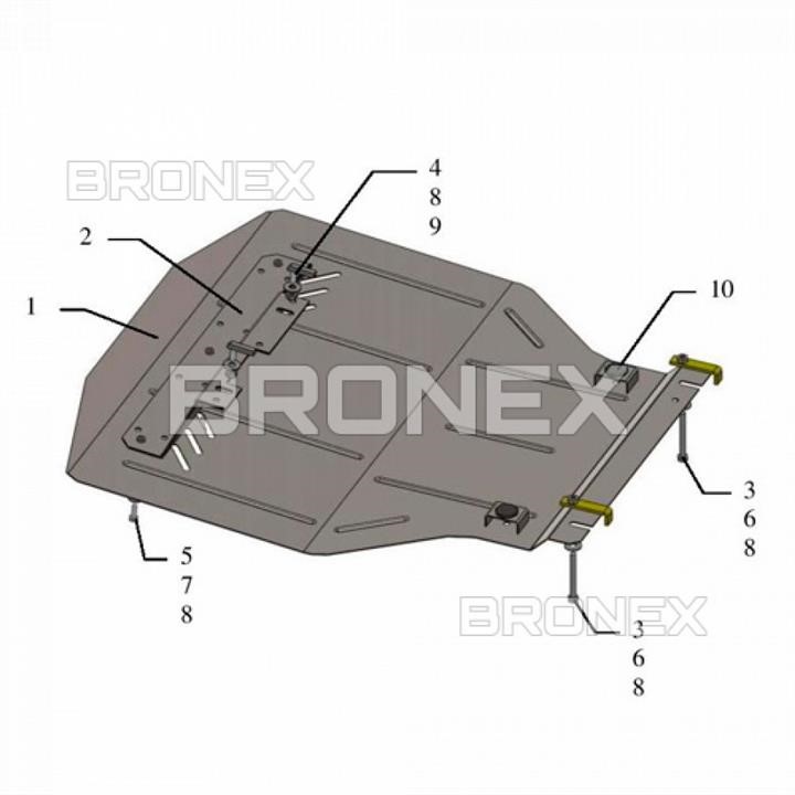 Bronex 101.0528.00 Захист двигуна Bronex стандартна 101.0528.00 для Volkswagen Caddy (радіатор, КПП) 101052800: Купити в Україні - Добра ціна на EXIST.UA!