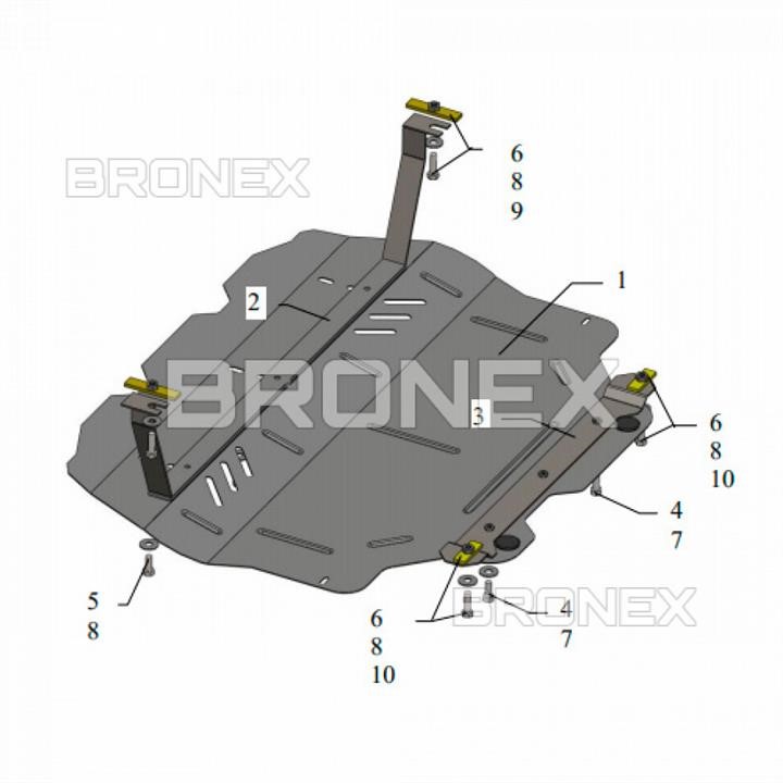 Bronex 101.0442.00 Захист двигуна Bronex стандартна 101.0442.00 для Skoda Octavia II A5 (радіатор, КПП) 101044200: Купити в Україні - Добра ціна на EXIST.UA!