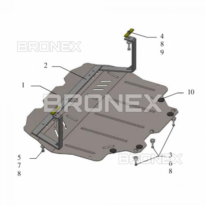 Захист двигуна Bronex стандартна 101.0633.00 для Volkswagen Jetta (радіатор, КПП) Bronex 101.0633.00