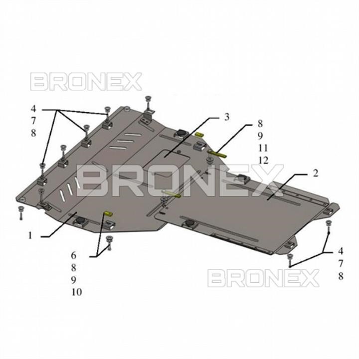 Захист двигуна Bronex стандартна 101.0750.00 для Mazda 2 III&#x2F;CX-3 (радіатор, КПП) Bronex 101.0750.00