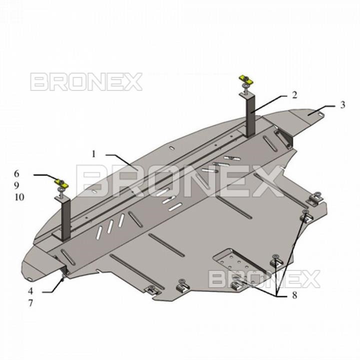 Bronex 101.0574.00 Захист двигуна Bronex стандартна 101.0574.00 для Kia Sorento III (радіатор, КПП) 101057400: Купити в Україні - Добра ціна на EXIST.UA!