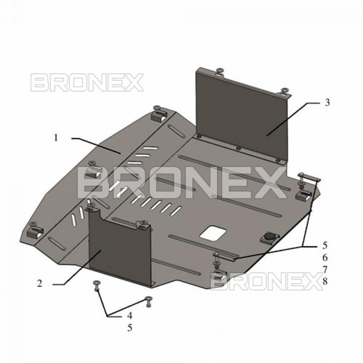 Bronex 101.0575.00 Захист двигуна Bronex стандартна 101.0575.00 для Kia Rio IV (радіатор, КПП) 101057500: Купити в Україні - Добра ціна на EXIST.UA!