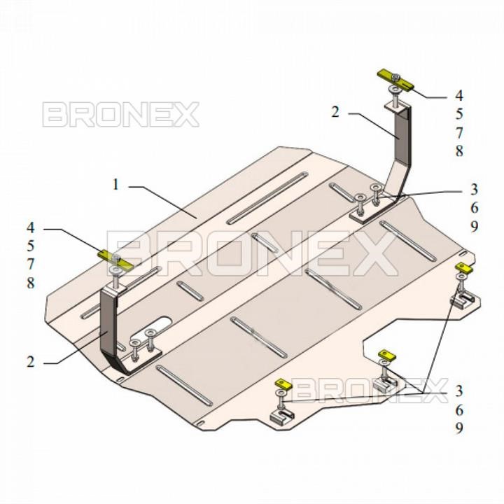 Bronex 101.0488.01 Захист двигуна Bronex стандартна 101.0488.01 для Skoda Rapid / Fabia (радіатор, КПП) 101048801: Купити в Україні - Добра ціна на EXIST.UA!