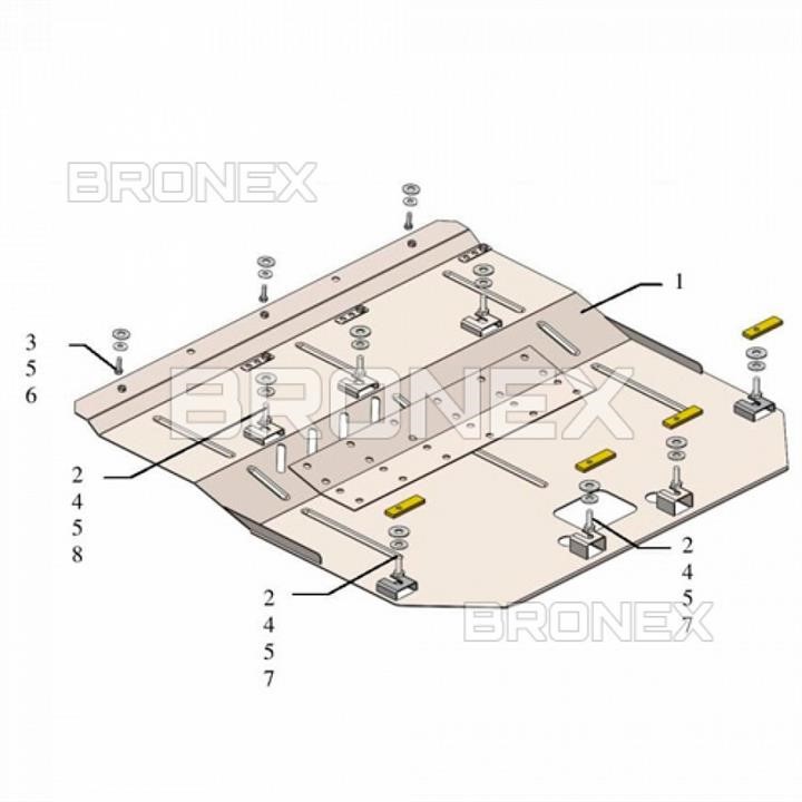 Захист двигуна Bronex стандартна 101.0760.00 для Mini Cooper (F56) (радіатор, КПП) Bronex 101.0760.00