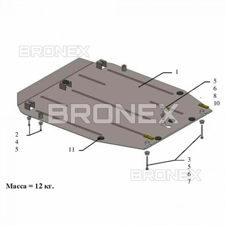 Захист двигуна Bronex стандартна 101.0585.00 для Hondа IX 5D хетчбэк (КПП) Bronex 101.0585.00