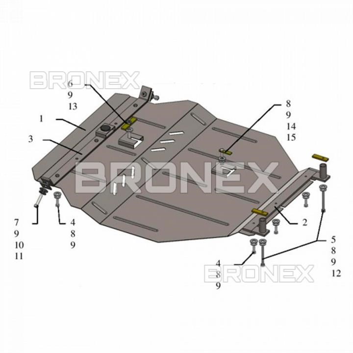 Bronex 101.0637.00 Захист двигуна Bronex стандартна 101.0637.00 для Mitsubishi Eclipse (радіатор, КПП) 101063700: Купити в Україні - Добра ціна на EXIST.UA!
