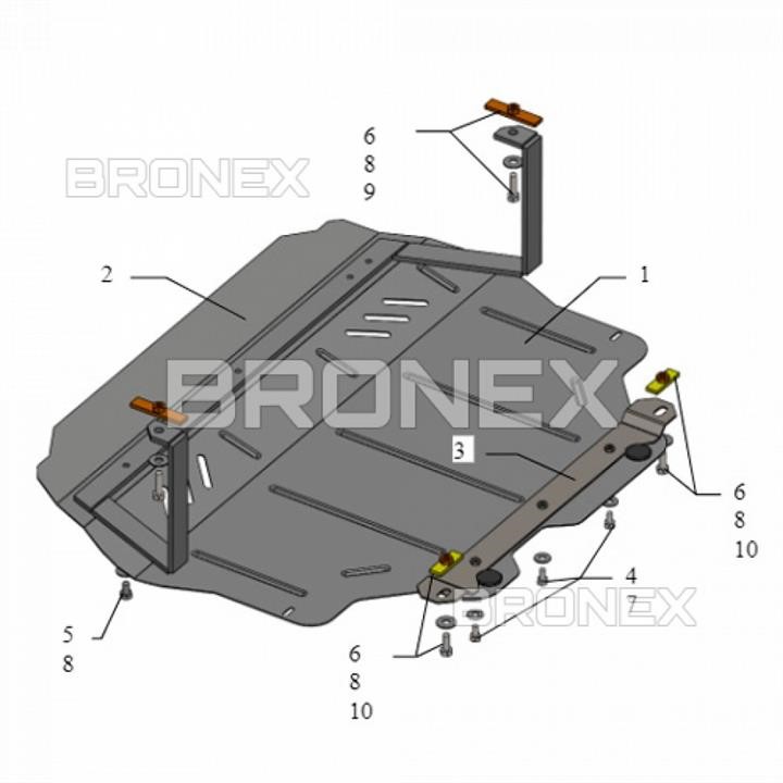 Bronex 101.0498.00 Захист двигуна Bronex стандартна 101.0498.00 для Volkswagen Caddy (радіатор, КПП) 101049800: Купити в Україні - Добра ціна на EXIST.UA!