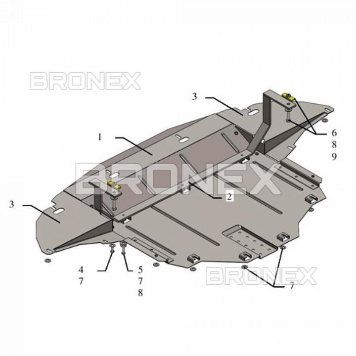 Захист двигуна Bronex стандартна 101.0645.00 для Kia Sportage IV (радіатор, КПП) Bronex 101.0645.00