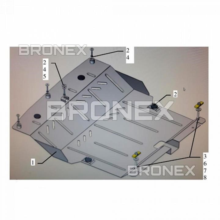 Bronex 101.0895.00 Захист двигуна Bronex стандартна 101.0895.00 для Peugeot 108 (КПП) 101089500: Купити в Україні - Добра ціна на EXIST.UA!