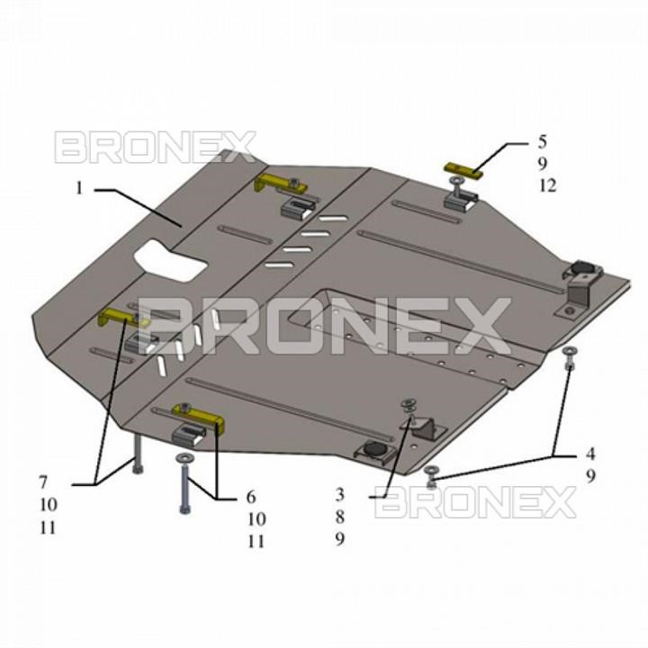 Bronex 101.0549.00 Захист двигуна Bronex стандартна 101.0549.00 для Jac J5 / J6 (радіатор, КПП) 101054900: Приваблива ціна - Купити в Україні на EXIST.UA!