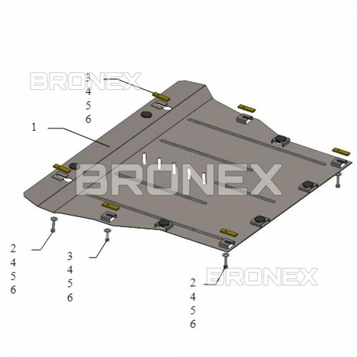 Захист двигуна Bronex стандартна 101.0605.00 для Volvo XC90 &#x2F; S90 &#x2F; V 90 (КПП) Bronex 101.0605.00