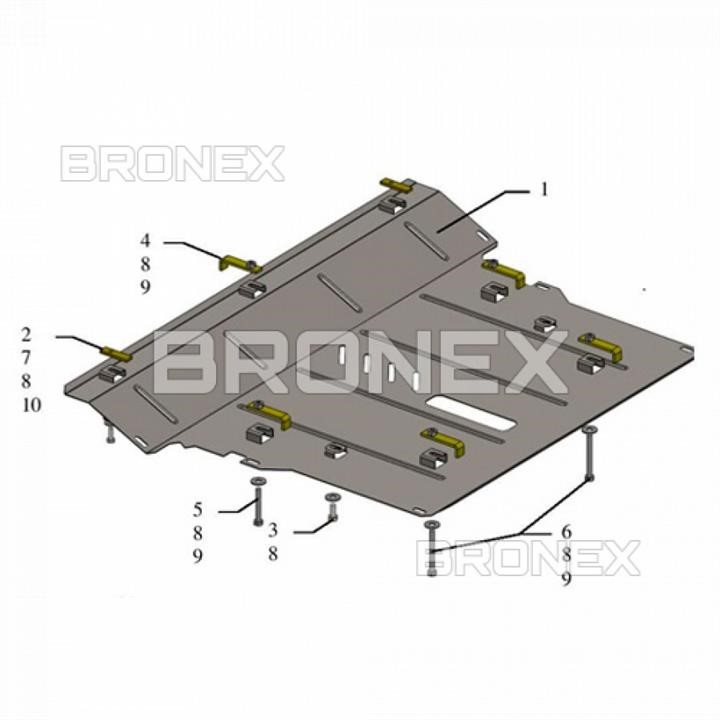 Захист двигуна Bronex стандартна 101.0659.00 для Opel Astra K (радіатор, КПП) Bronex 101.0659.00
