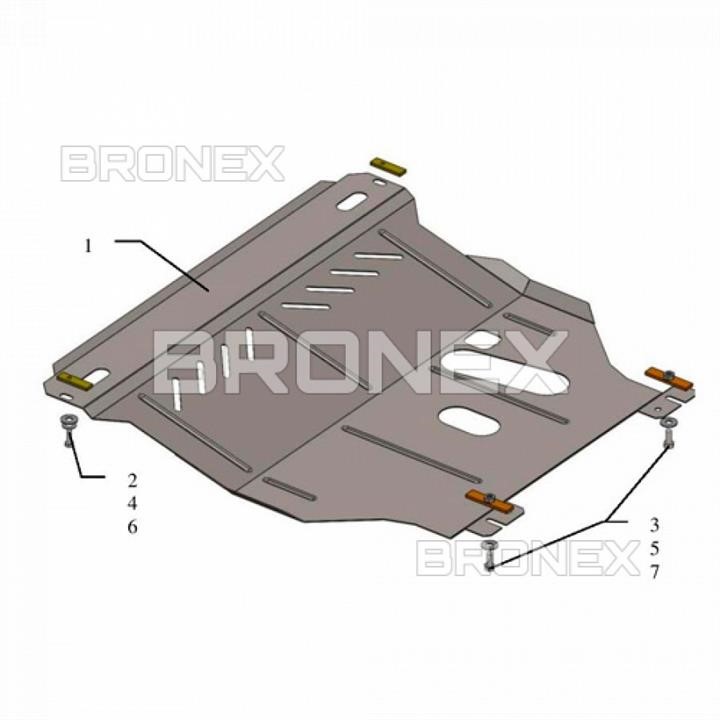 Захист двигуна Bronex стандартна 101.9106.00.DW для Daewoo Lanos &#x2F; Sens (радіатор, КПП) Bronex 101.9106.00.DW