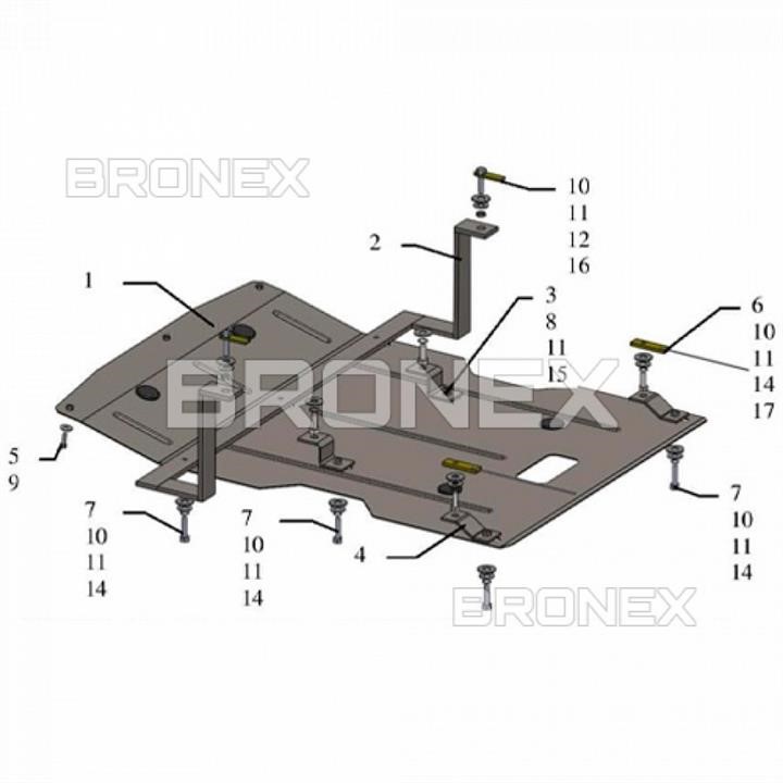 Bronex 101.0615.00 Захист двигуна Bronex стандартна 101.0615.00 для BMW X1 E84 101061500: Купити в Україні - Добра ціна на EXIST.UA!