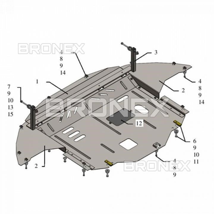 Захист двигуна Bronex стандартна 101.0662.00 для Hyundai Elantra VI (AD) (радіатор, КПП) Bronex 101.0662.00