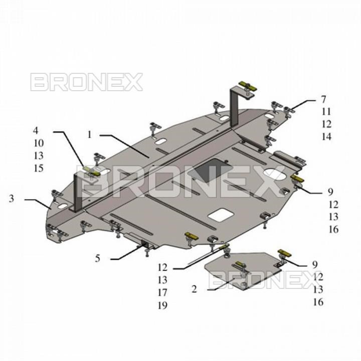 Bronex 101.0718.00 Захист двигуна Bronex стандартна 101.0718.00 для Kia Niro Hybrid (радіатор, КПП) 101071800: Купити в Україні - Добра ціна на EXIST.UA!